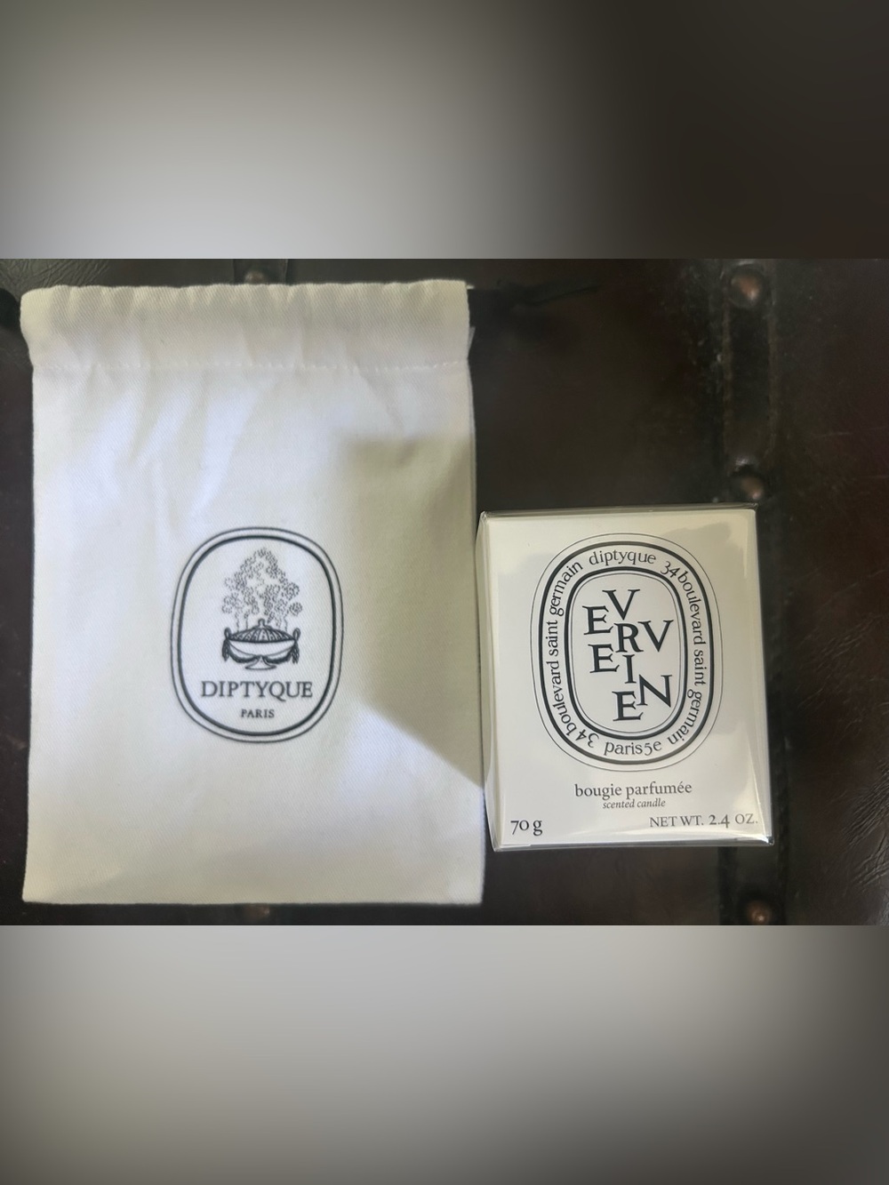 BNIB Diptyque Verveine Candle with Pouch